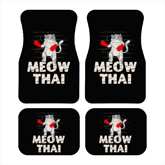 Meow Thai Cat Lover Muay Thai Kitty Martial Arts Car Mats