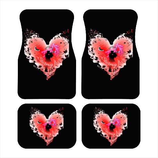 Stormy love heart kisses man and woman Car Mats