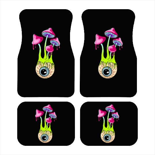 trippy mushrooms, eyeball mushrooms Car Mats