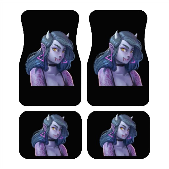 Girl Vampire Illustration with strong attitude Car Mats