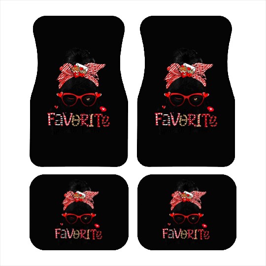 Cupid s Favorite Spanish Teacher Messy Bun Car Mats
