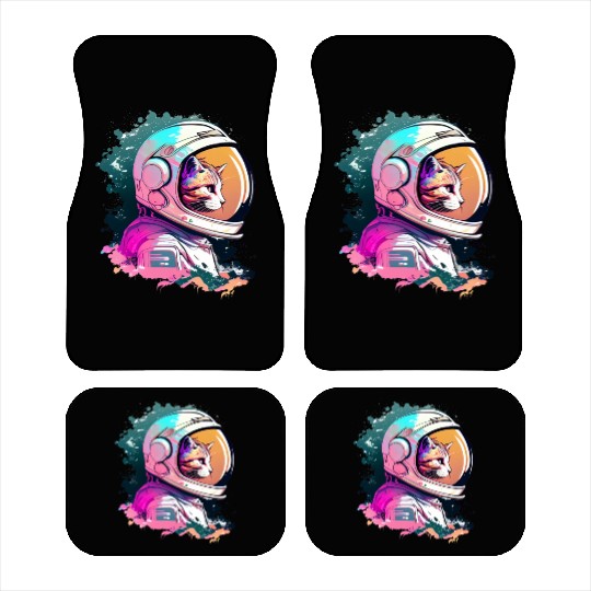 Aesthetic Vaporwave Space Cat 80s 90s Astronaut Car Mats