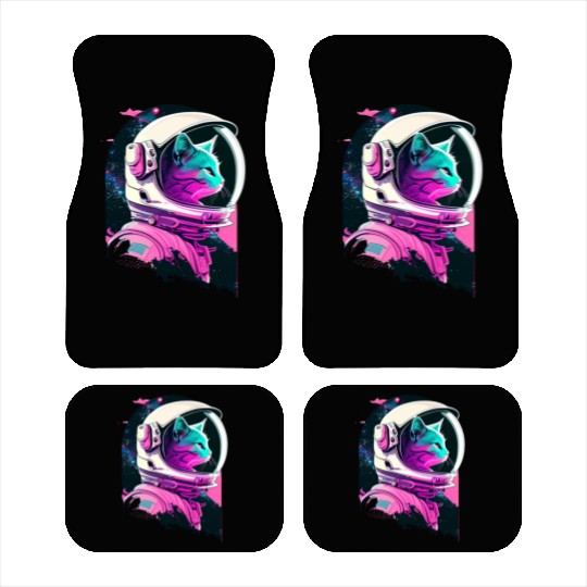 Aesthetic Vaporwave Space Cat 80s 90s Astronaut Car Mats