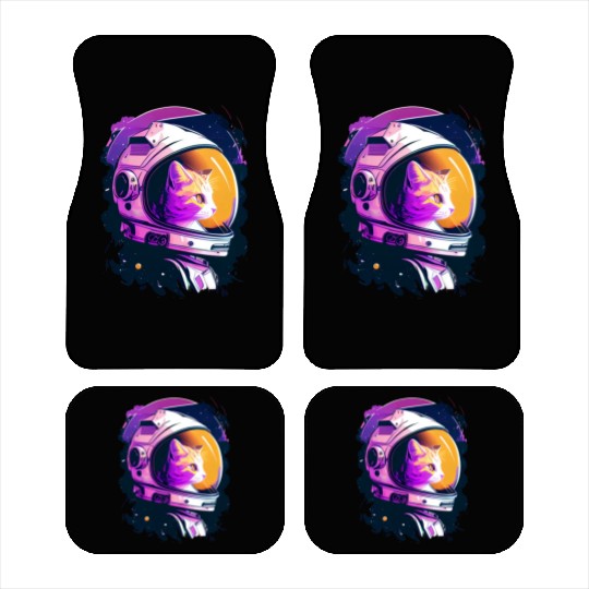 Aesthetic Vaporwave Space Cat 80s 90s Astronaut Car Mats