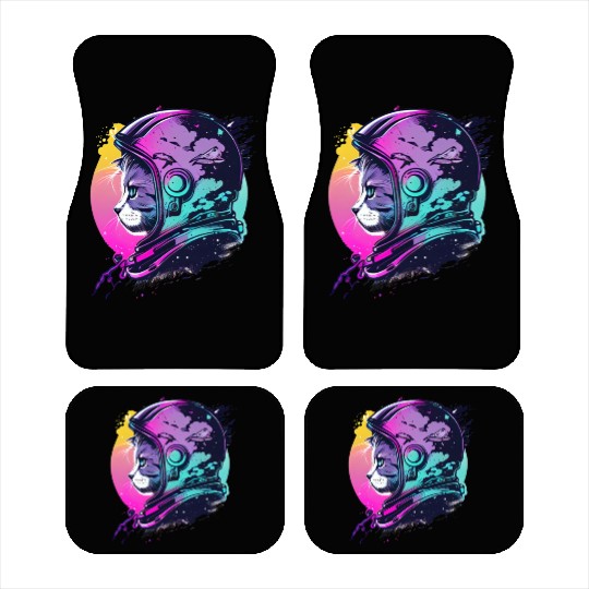 Aesthetic Vaporwave Space Cat 80s 90s Astronaut Car Mats