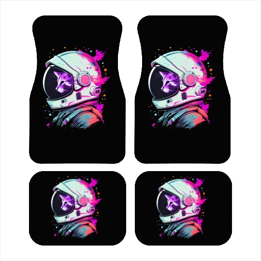 Aesthetic Vaporwave Space Cat 80s 90s Astronaut Car Mats