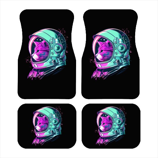 Aesthetic Vaporwave Space Cat 80s 90s Astronaut Car Mats