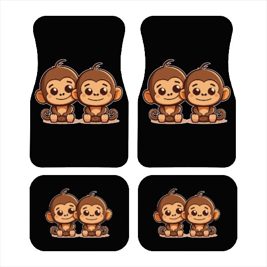 Monkeys siblings brother sister family love ape Car Mats