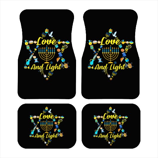 Love and Light Hanukkah Car Mats Jew Menorah Jewish C