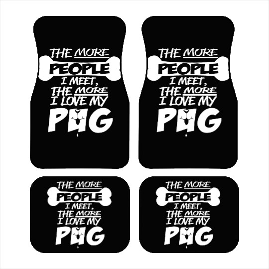 I Love My Pug Car Mats