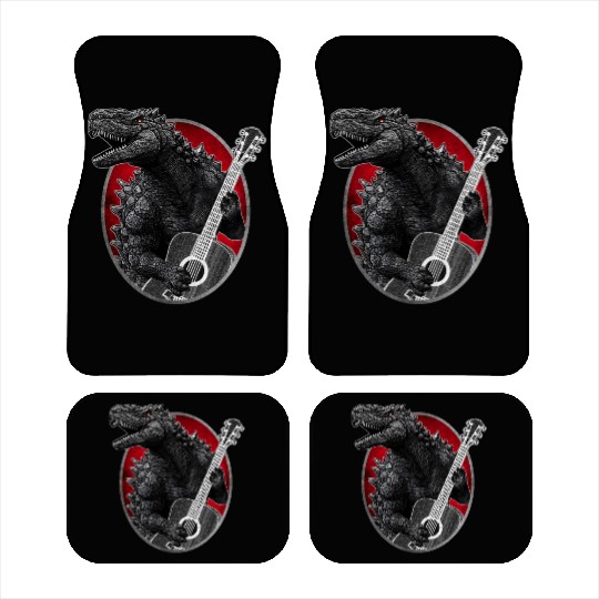 Kaiju playing guitar Car Mats