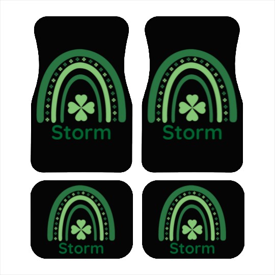 Storm Clover Charm Boho Rainbow Car Mats