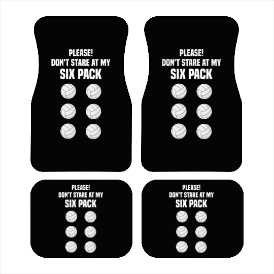 Volleyball Lover Funny Six Pack Quote Volleyball Car Mats