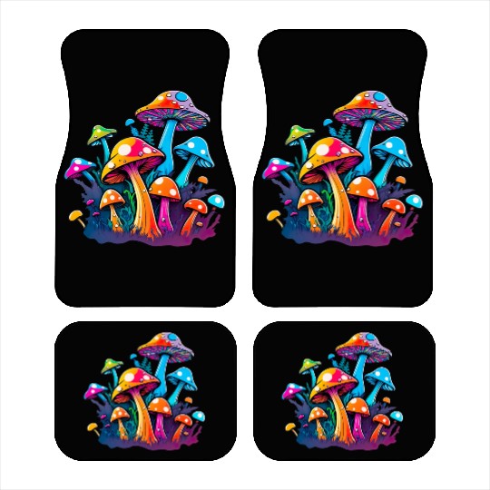 psyhedelic mushroom, trippy mushrooms design Car Mats