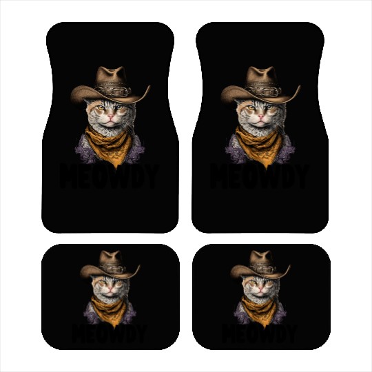 Meowdy Cat Meme Country Meow Howdy Funny Car Mats