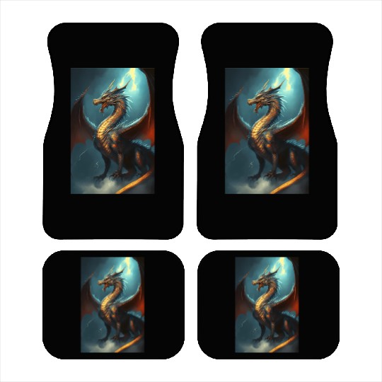 Mystical Dragon in storm Car Mats