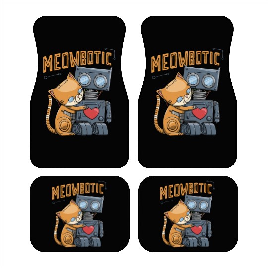 Robot Cat Couple in Love "Meowbotic" for a Robotic Car Mats