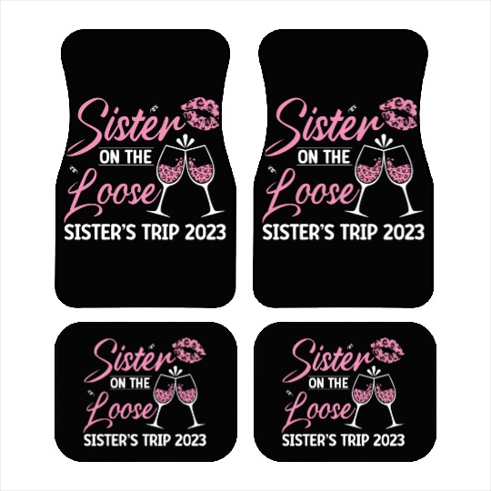 Sister On The Loose Sister's Trip 2023 Leopard Car Mats