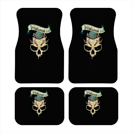 PI Day Irrational Skull Design Teal Edition Car Mats