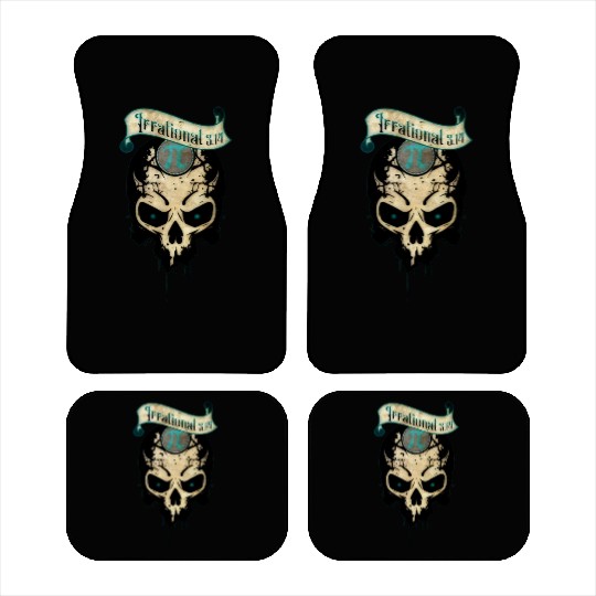 PI Day Irrational Skull Design Teal Edition Car Mats