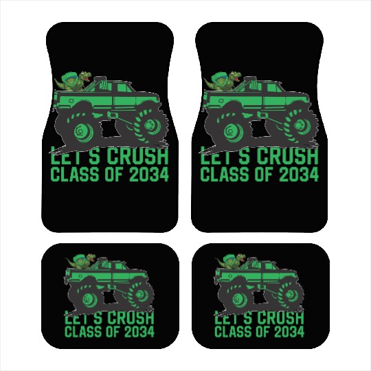 Lets crush class of 2034 dark green vehicle sketch Car Mats