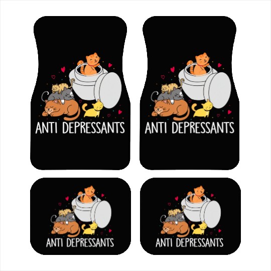 Funny Anti Depressants Cat Lover Sobriety Drug Fre Car Mats