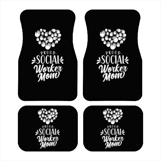 Proud Social Worker Mom Graduation Work Job Car Mats