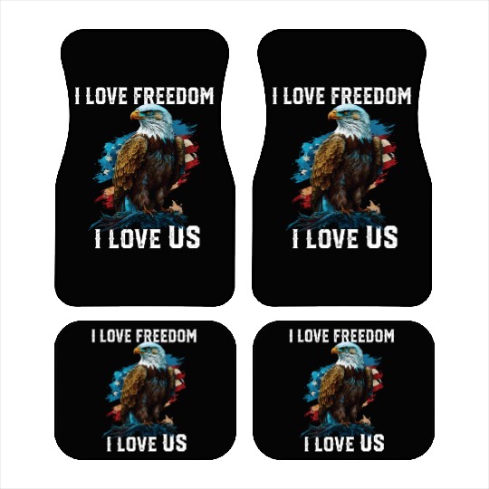 I Love Freedom I Love US American Bald Eagle Car Mats