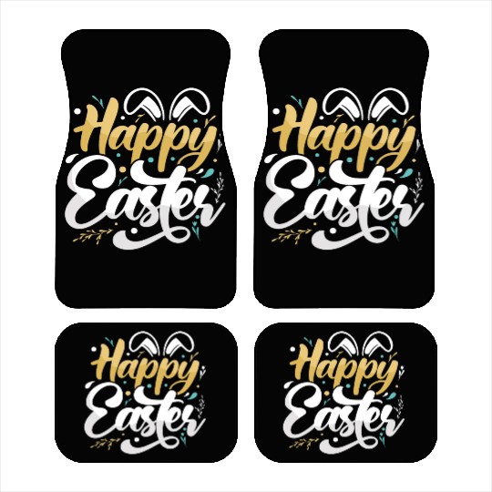 Happy Easter Motif Easter Eggs Funny Easter Bunny Car Mats