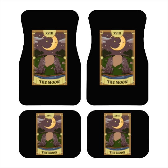 Anime Tarot Card The Moon Occult Witch Car Mats