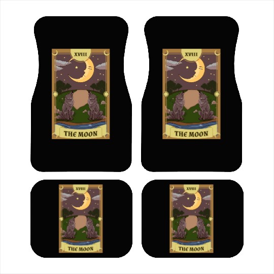 Anime Tarot Card The Moon Occult Witch Car Mats
