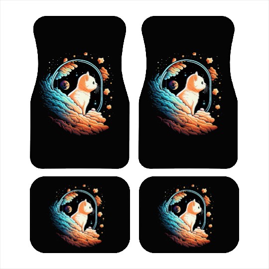 Astronaut Cat Space Cat on Galaxy Cat Lover Car Mats