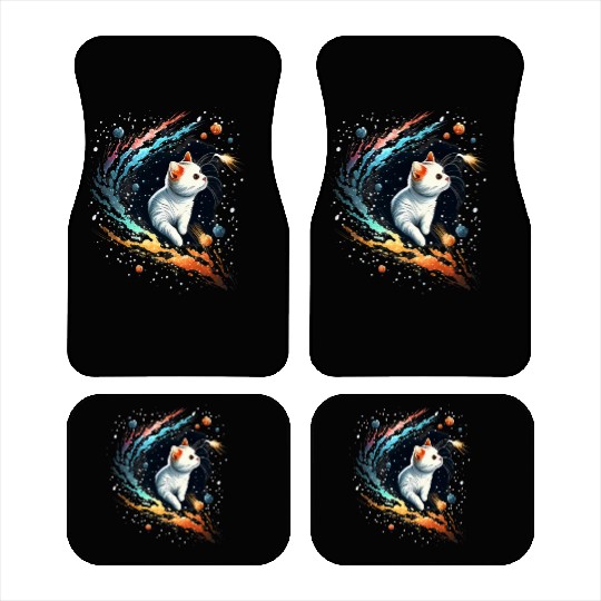 Astronaut Cat or Space Cat on Galaxy Cat Lover Car Mats