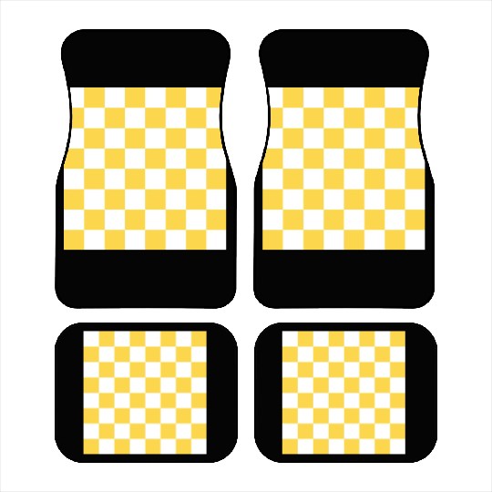 Yellow checker rectangle background. Car Mats