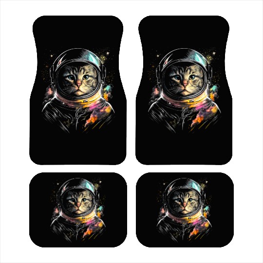 Space Cat on Galaxy Cat Lover Car Mats