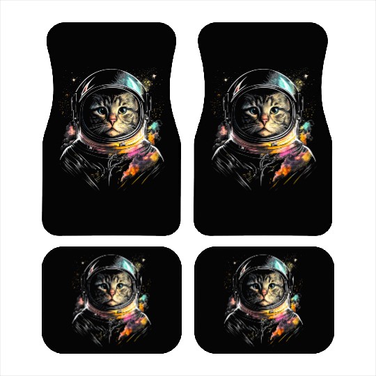 Space Cat on Galaxy Cat Lover Car Mats