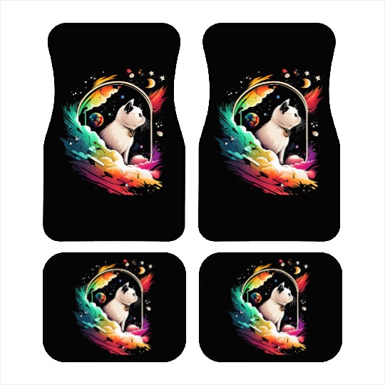 Space Cat on Galaxy Cat Lover Car Mats