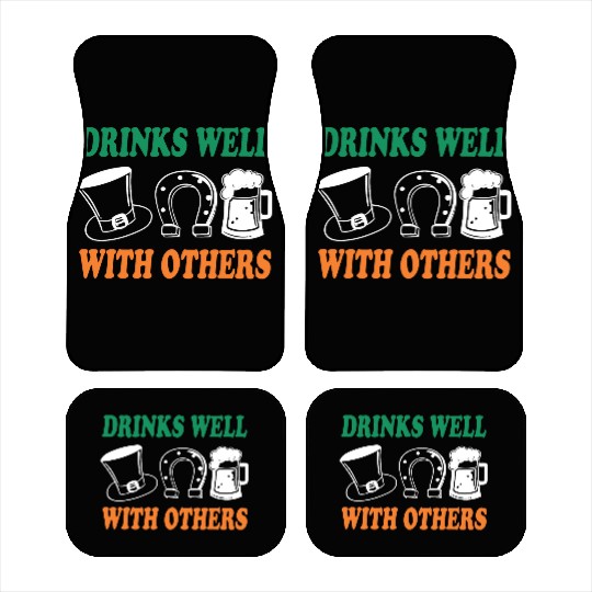 Shamrock Drinks Well With Others St Patrick's Day Car Mats