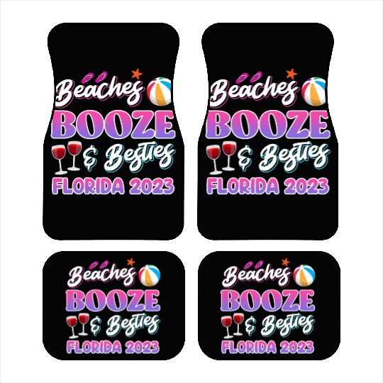 Beach Booze Besties Florida Vacation Spring Break Car Mats