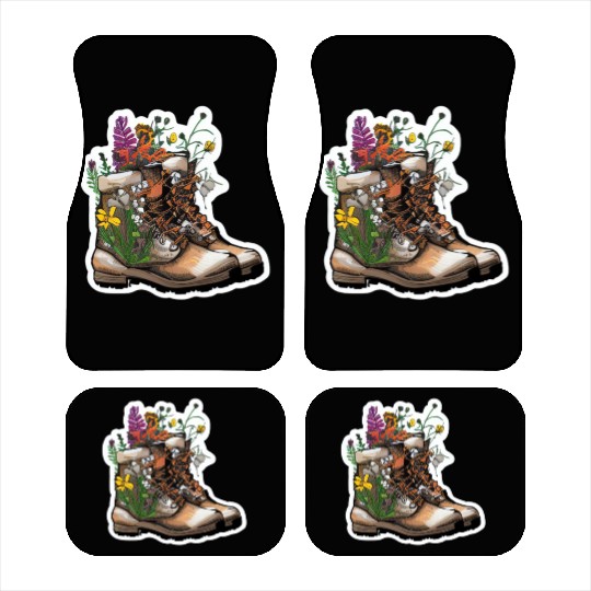 Wildflower Hiking Boot: Find Your Path! Car Mats