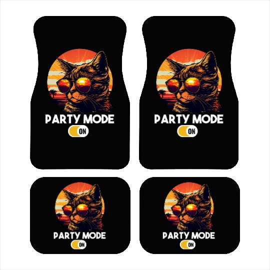 Retro Cat Vintage Sunset 80s 90s Sunglasses Car Mats