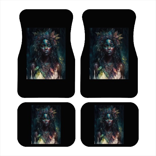 Black Nature Goddess - African American, Woodland Car Mats