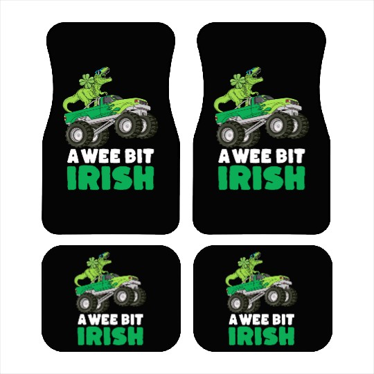 St Patricks Day A Wee Bit Irish T-Rex Truck Car Mats