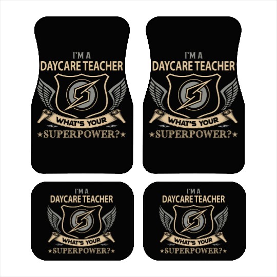 Daycare Teacher Car Mats - Superpower Job Gift Item