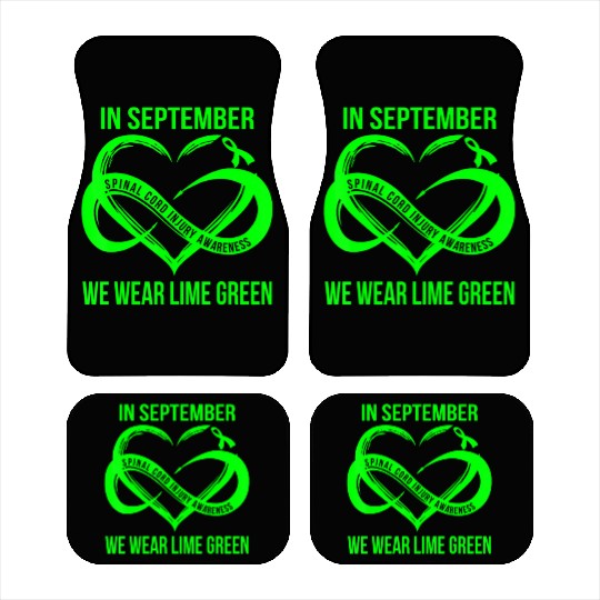 In September We Wear Lime Green Spinal Cord Injury Car Mats