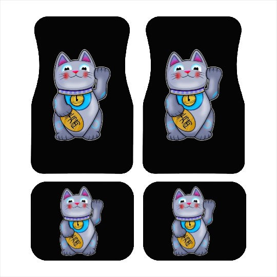 Cute Helpful Maneki Neko Lucky Cat Car Mats