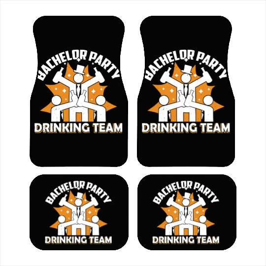 Bachelor Party Drinking Team Bride Groom Car Mats