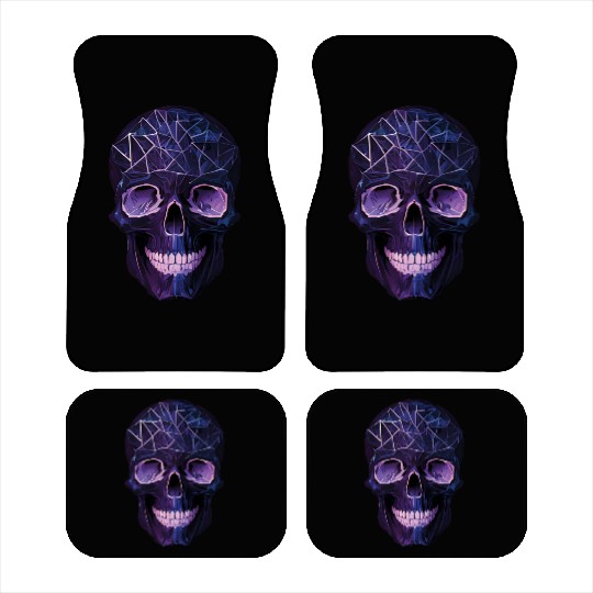 Purple Violet Geometric Design Skull Car Mats