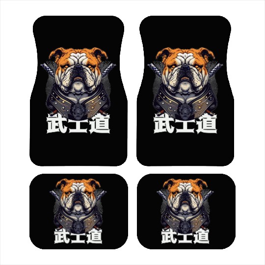 Japanese Samurai Bushido Bulldog Katana Pet Dog Car Mats