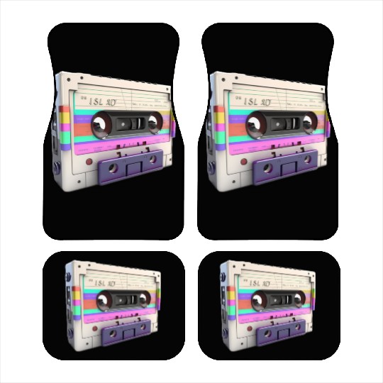80s Music Cassette Tape : 3D, Neon, 80s songs Car Mats